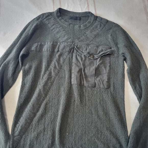 ASOS army green chest pocket sweater XXS - Picture 2 of 5